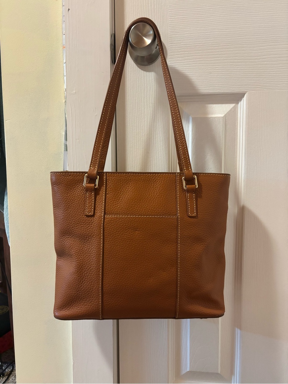 Dooney & Bourke Pebble Leather Tote in Cognac Brown - Picture 2 of 6
